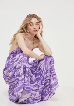 Rotate rochie culoarea violet, maxi, evazati imagine