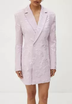 Rotate rochie Jacquard Blazer culoarea roz, mini, drept, 1127681433 imagine