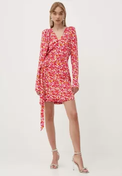 Rotate rochie JACQUARD MINI WRAP DRESS mini, evazati, 1129032989 imagine