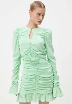 Rotate rochie Mini Rose Belt Dress culoarea verde, mini, mulata, 1127802981 imagine