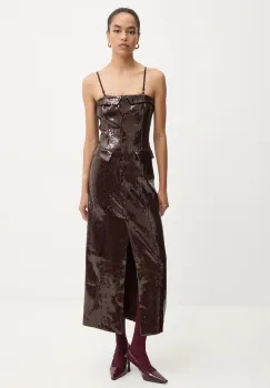 Rotate rochie Slim Midi Dress culoarea maro, maxi, mulata, 1127532910 imagine