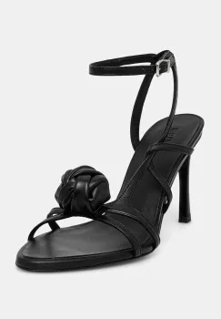 Rotate sandale de piele culoarea negru, 115991100 imagine