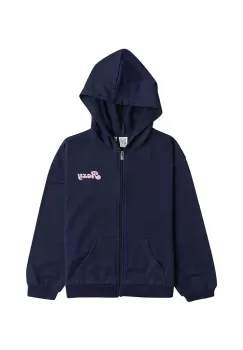 Roxy bluza copii DOWN THE WAYB culoarea albastru marin, cu gluga, cu imprimeu imagine