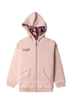 Roxy bluza copii SAME OLD LOVE OTLR culoarea portocaliu, cu gluga, cu imprimeu imagine