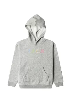 Roxy bluza copii WILDESTDREAMSHB OTLR culoarea gri, cu gluga, cu imprimeu imagine
