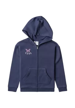 Roxy bluza copii WILDESTDREAMSZI OTLR culoarea albastru marin, cu gluga, cu imprimeu imagine