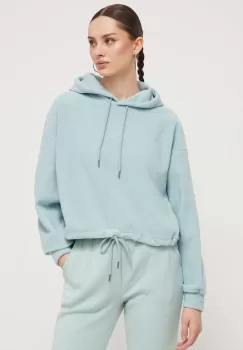 Roxy bluza femei, culoarea turcoaz, cu gluga, neted imagine