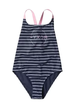 Roxy costum de baie dintr-o bucata pentru copii BICOASIC STRI culoarea albastru marin imagine