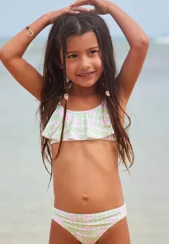 Roxy costum de baie pentru copii din doua piese HIBILINE FLUTTE culoarea verde imagine