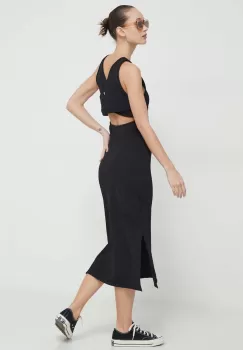 Roxy rochie culoarea negru, midi, mulata imagine