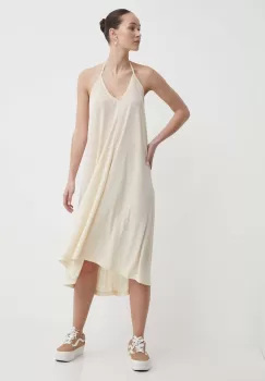 Roxy rochie din amestec de in culoarea bej, mini, drept, ERJX603390 imagine