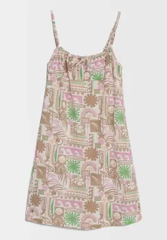 Roxy rochie fete PARTY ALL TIME culoarea bej, mini, evazati imagine