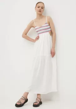 Roxy rochie HOT TROPICS culoarea alb, maxi, evazati, ERJWD03800 imagine