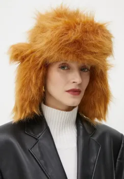 Ruslan Baginskiy caciula culoarea maro, din tricot gros, AVIH004-P-HH imagine