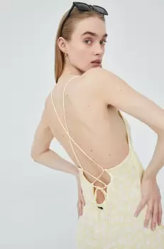 RVCA rochie culoarea galben, midi, drept imagine