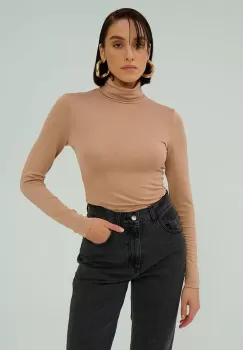 Saint Body bluza femei, culoarea maro, neted imagine