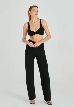 Saint Body pantaloni de trening culoarea negru, lat, high waist imagine