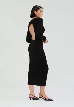 Saint Body rochie culoarea negru, maxi, mulata imagine