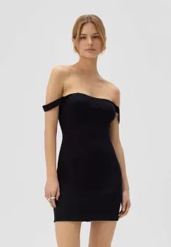 Saint Body rochie OFF SHOULDER MINI DRESS BLACK culoarea negru, mini, mulata, SB.528 imagine