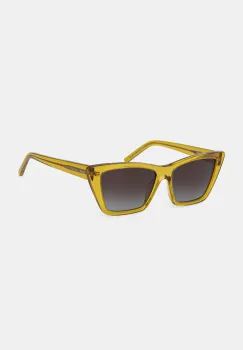 Saint Laurent ochelari de soare femei, culoarea galben imagine
