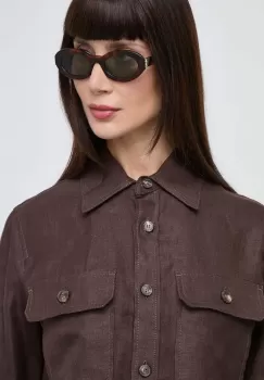 Saint Laurent ochelari de soare femei, culoarea maro, SL M136 imagine