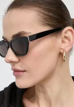 Saint Laurent ochelari de soare femei, culoarea negru imagine