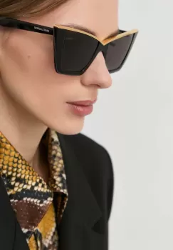 Saint Laurent ochelari de soare femei, culoarea negru imagine