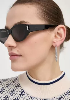 Saint Laurent ochelari de soare femei, culoarea negru imagine