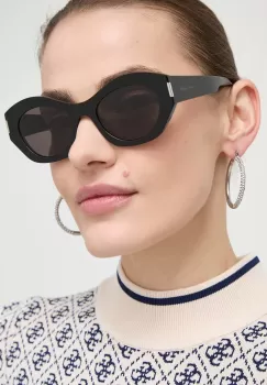 Saint Laurent ochelari de soare femei, culoarea negru imagine