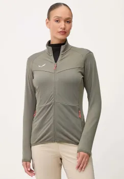 Salewa hanorac in aer liber Puez Cammino culoarea verde, uni, 00.0000029095 imagine