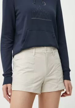 Salewa pantaloni scurti outdoor Puez culoarea bej, neted, medium waist, 00-0000028315 imagine