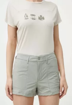 Salewa pantaloni scurti outdoor Puez culoarea gri, neted, medium waist, 00-0000028315 imagine