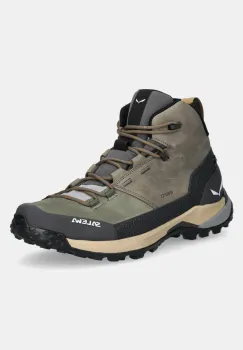 Salewa pantofi Puez Leather Mid PTX barbati, culoarea verde, 00.0000061459 imagine