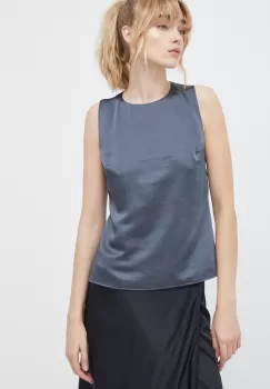 Samsoe Samsoe bluza culoarea gri, neted imagine