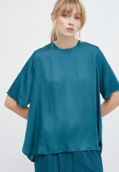Samsoe Samsoe bluza culoarea verde, neted imagine
