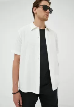 Samsoe Samsoe camasa barbati, culoarea bej, cu guler clasic, regular imagine