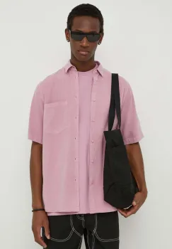 Samsoe Samsoe camasa barbati, culoarea violet, cu guler clasic, regular imagine