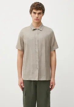 Samsoe Samsoe camasa de in SAAVAN culoarea bej, cu guler clasic, regular, M24100052 imagine