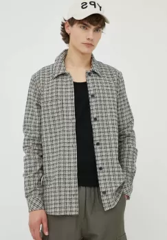 Samsoe Samsoe camasa din bumbac barbati, culoarea gri, cu guler clasic, regular imagine