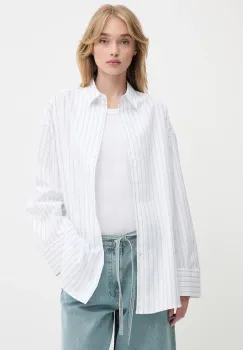 Samsoe Samsoe camasa din bumbac SAMARIKA culoarea alb, cu guler clasic, relaxed, F25200084 imagine