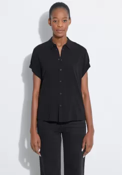 Samsoe Samsoe camasa femei, culoarea negru, cu guler clasic, regular imagine