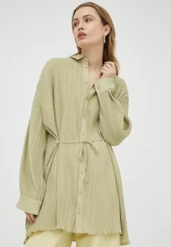 Samsoe Samsoe camasa femei, culoarea verde, cu guler clasic, relaxed imagine