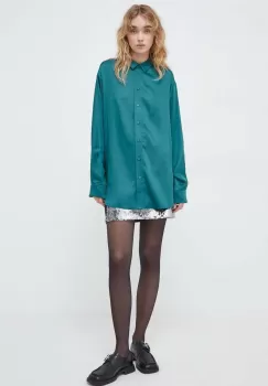 Samsoe Samsoe camasa femei, culoarea verde, cu guler clasic, relaxed imagine
