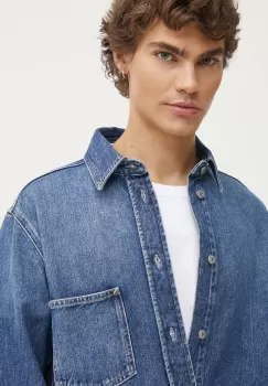 Samsoe Samsoe camasa jeans SADAMON barbati, cu guler clasic, regular, M24200010 imagine