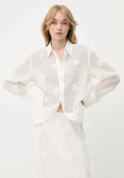 Samsoe Samsoe camasa SANOT culoarea bej, cu guler clasic, relaxed, F25200058 imagine
