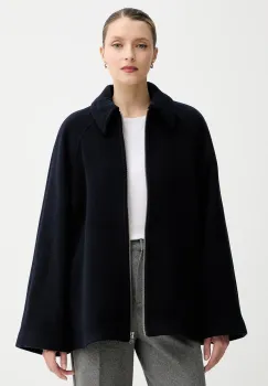 Samsoe Samsoe geaca de lana ALMA culoarea bleumarin, F23300184 imagine