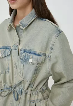 Samsoe Samsoe geaca jeans SAMAGGY femei, de tranzitie, F24100045 imagine