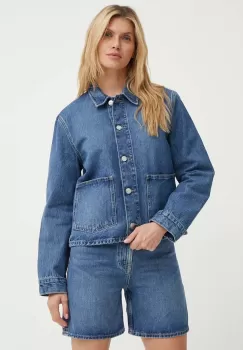 Samsoe Samsoe geaca jeans SANADINA femei, de tranzitie, oversize, F24100044 imagine