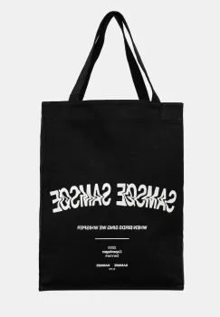 Samsoe Samsoe geanta din bumbac SAPRINT culoarea negru, U25200001 imagine