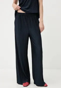 Samsoe Samsoe pantaloni culoarea verde, lat, high waist imagine